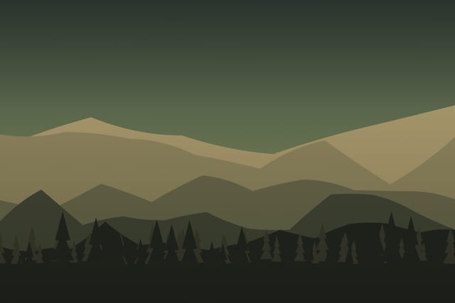 Stylised landscape for Brown bear watching from a hide