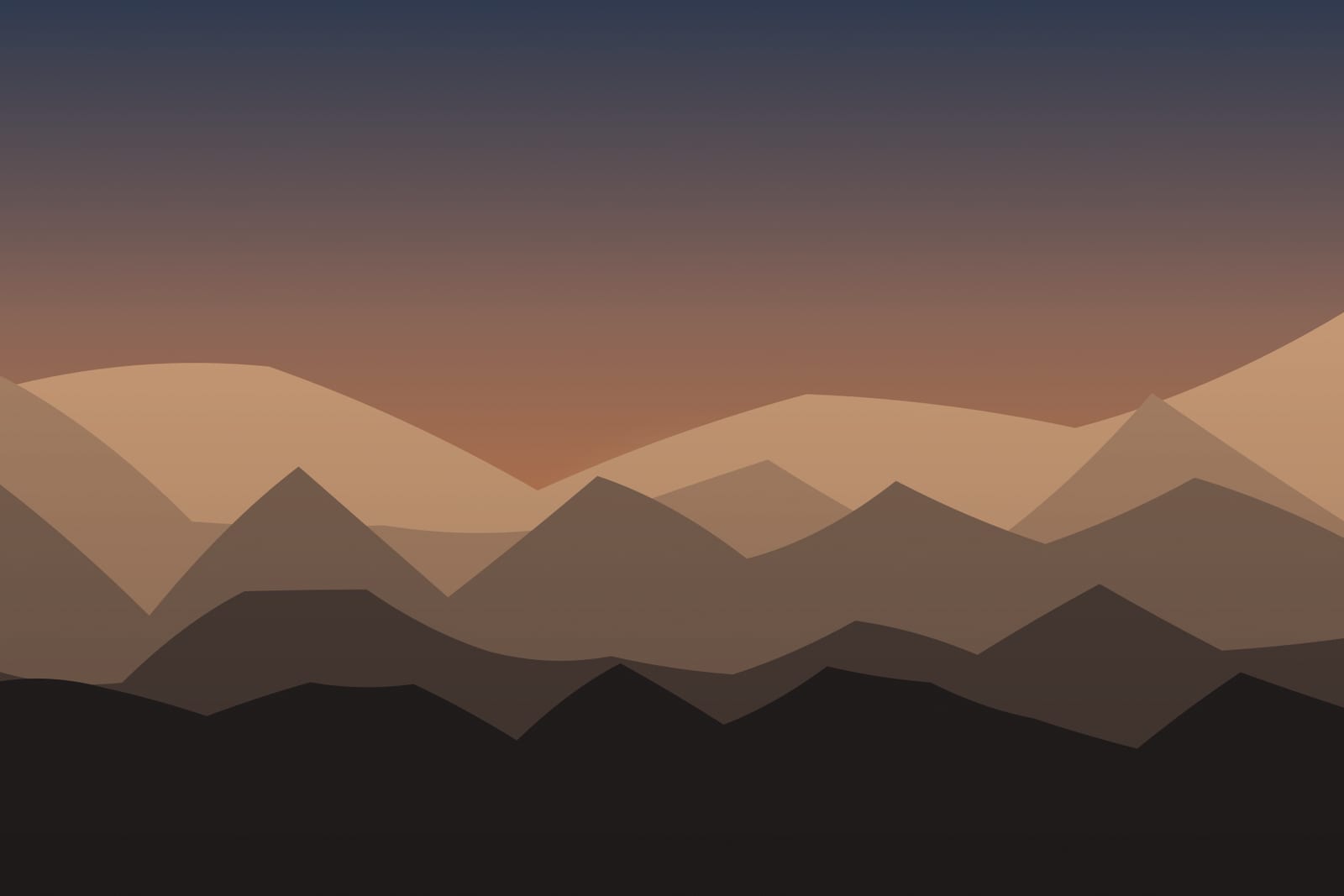 Stylised landscape for The red deer rut, from the forest edge