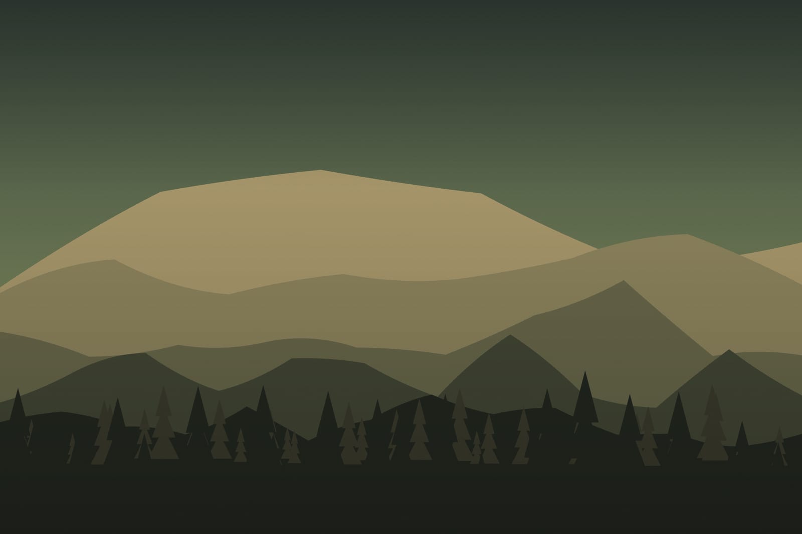 Stylised landscape representing Zărnești basin