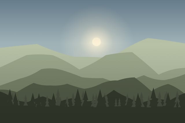 Stylised landscape for Birdwatching morning with a naturalist