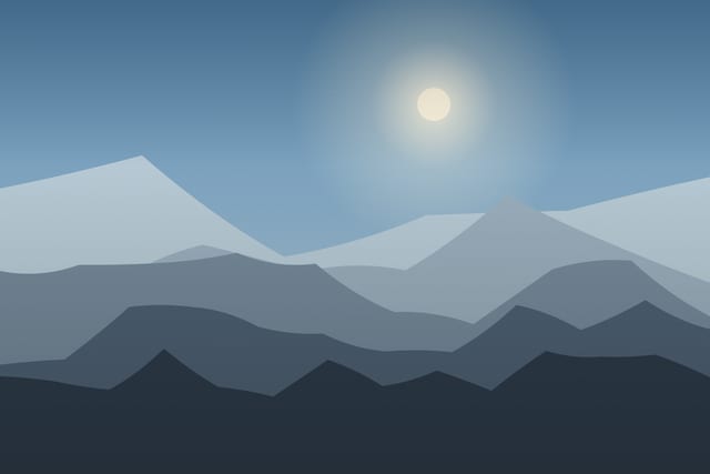 Stylised landscape representing Bucegi