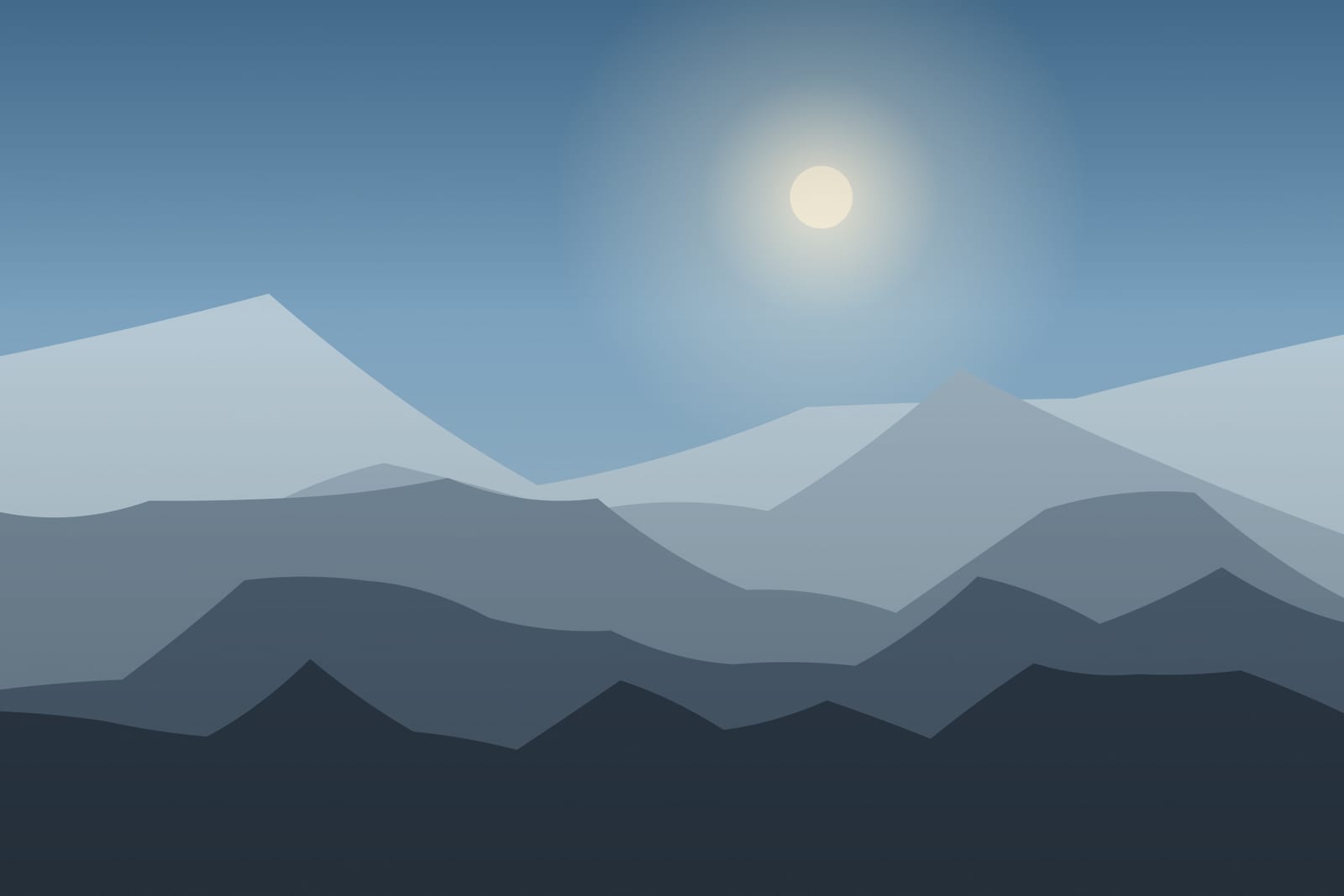 Stylised landscape representing Bucegi