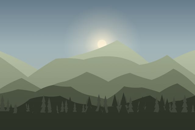 Stylised landscape for E-bike day on the forest trails