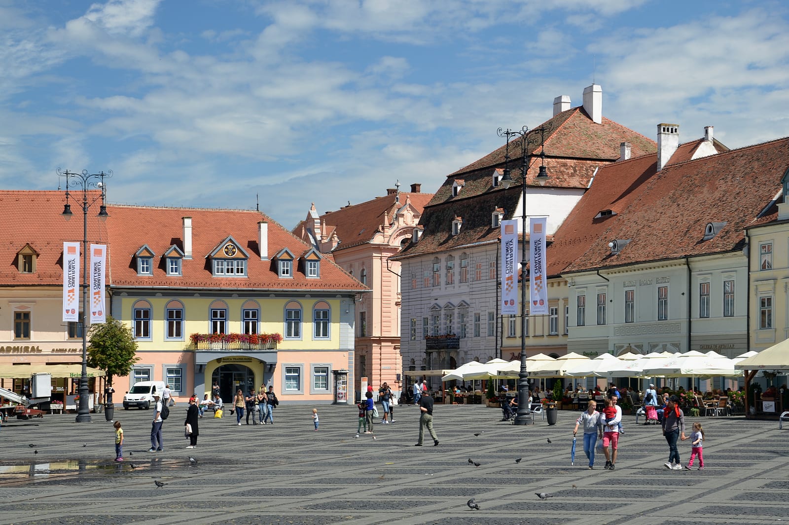 The Large Square in Sibiu, ringed by guild houses
