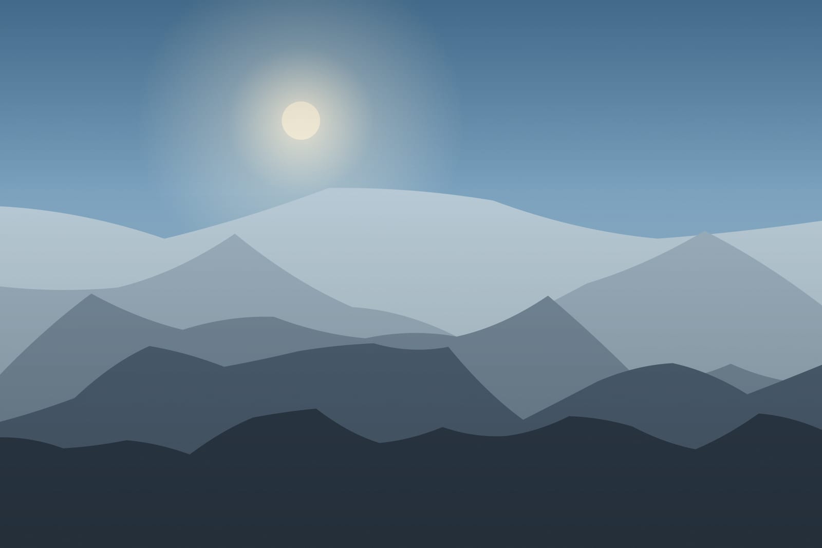 Stylised landscape for Ciucaș: the wind-carved rock formations