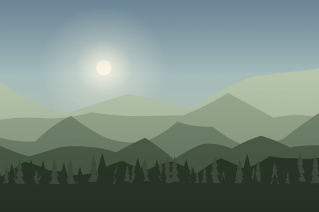 Stylised landscape for E-bike day on the forest trails