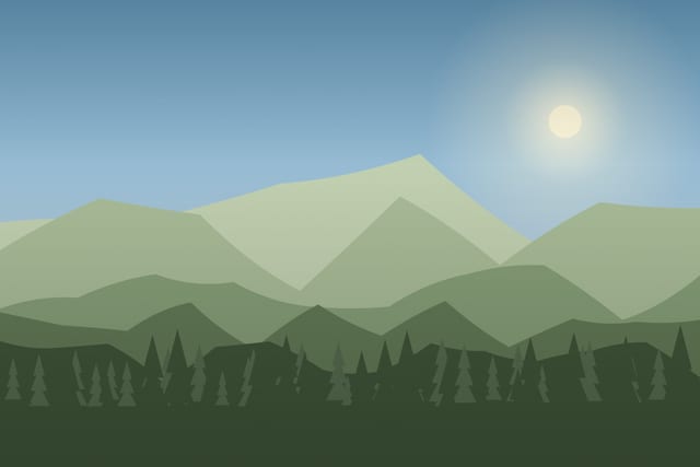 Stylised landscape for Piatra Mare forest walk and the waterfall