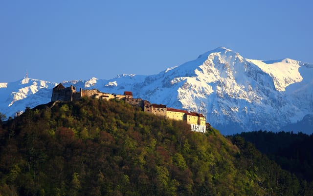 Râșnov fortress on the hill above the village