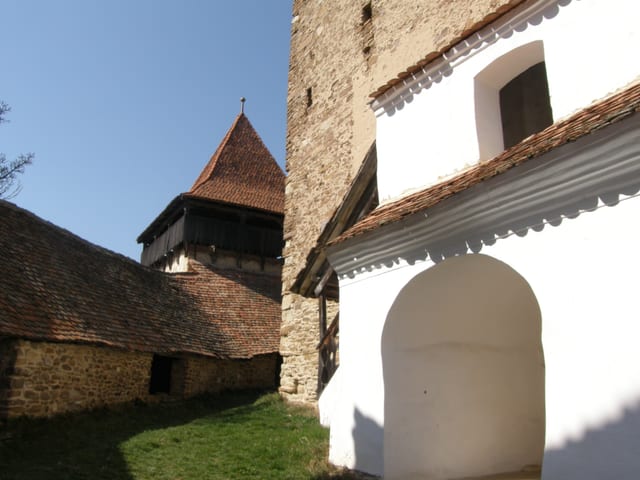Inside the walls of the fortified church at Viscri