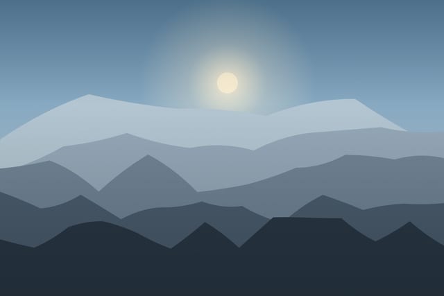 Stylised landscape for The red deer rut, from the forest edge