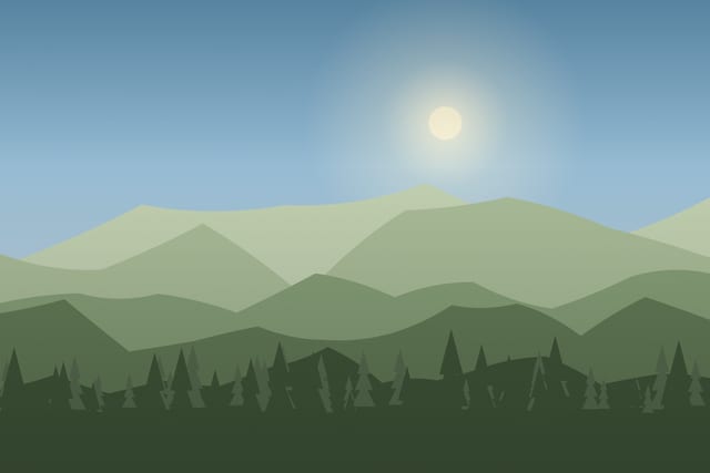 Stylised landscape for Birdwatching morning with a naturalist