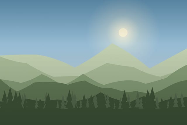 Stylised landscape for Birdwatching morning with a naturalist