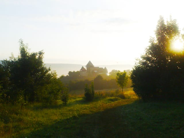 The fortified church at Viscri in early morning light