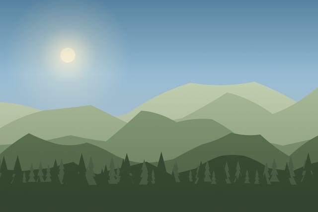 Stylised landscape for E-bike day on the forest trails