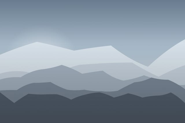 Stylised landscape for Zărnești gorge and the Piatra Craiului ridge