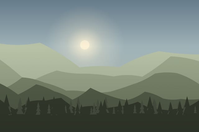 Stylised landscape for Piatra Mare forest walk and the waterfall
